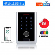 clavier de contrôle d'accès par empreinte digitale Tuya Wifi MIFARE HF10-MF  , Digicode étanche en métal