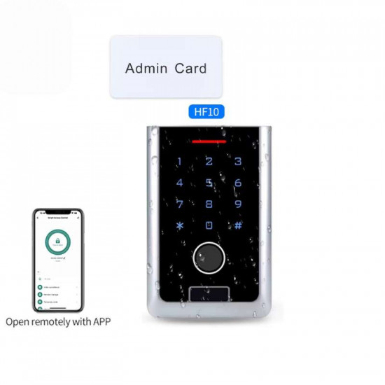clavier de contrôle d'accès par empreinte digitale Tuya Wifi MIFARE HF10-MF  , Digicode étanche en métal