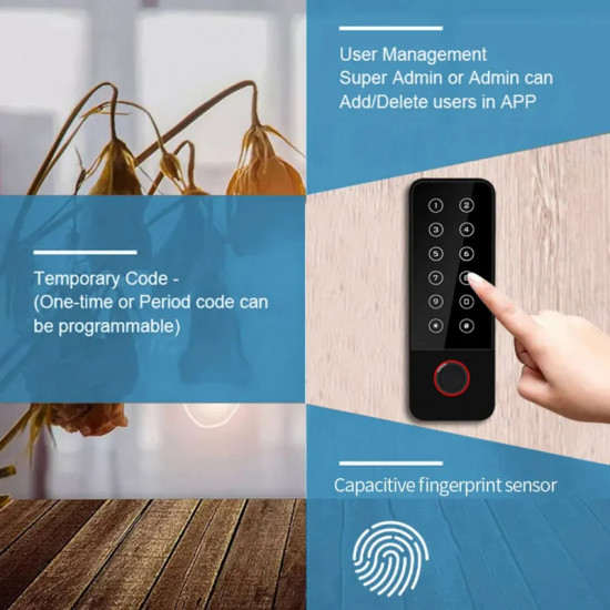 Mini clavier de contrôle d'accès biométrique à empreintes digitales étanche IP67 HF6 , 125Khz , application Tuya Mini clavier de contrôle d'accès biométrique à empreintes digitales étanche IP67 HF6 , 125Khz , application Tuya