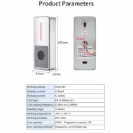 Contrôleur d’Accès Biométrique Bluetooth TTLock H18F-BLE – Empreinte Digitale, Carte MIFARE 13,56 MHz – 12/24V AC/DC – Gestion des Abonnements