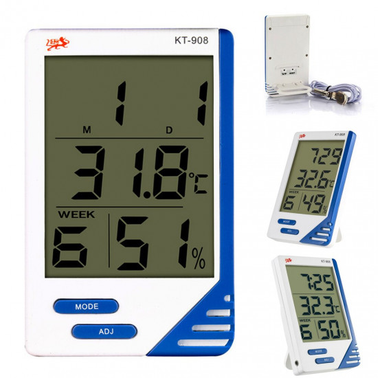 Hygromètre thermomètre Grand Écran KT-908 Hygromètre thermomètre Grand Écran KT-908