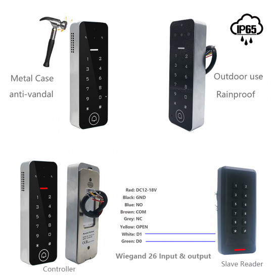 IP Visiophone et controle d'access à distance via RFID et Application tuya étanche IP65 Secukey Vcontrol 4-K