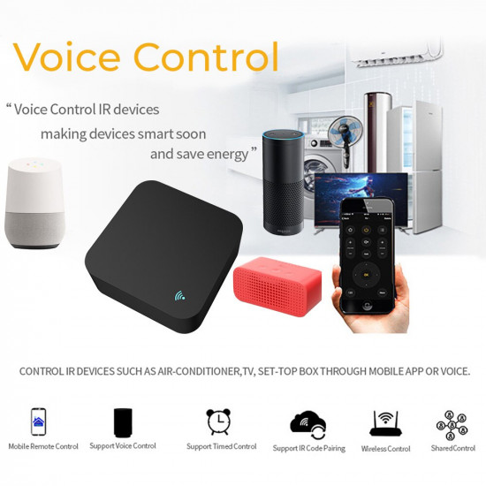 Tuya Smart Wifi IR Remote Control Universal Temperature Humidity Sensor For Air Conditioner Fan TV DVD Alexa Google Home