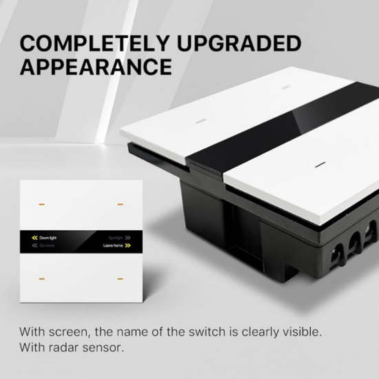 Interrupteur de scène Murale 4 boutons Zigbee tuya avec afficheur T50