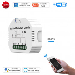 Commutateur de rideau intelligent WIFI+RF, pour moteur de volet roulant électrique Tuya Commutateur de rideau intelligent WIFI+RF, pour moteur de volet roulant électrique Tuya