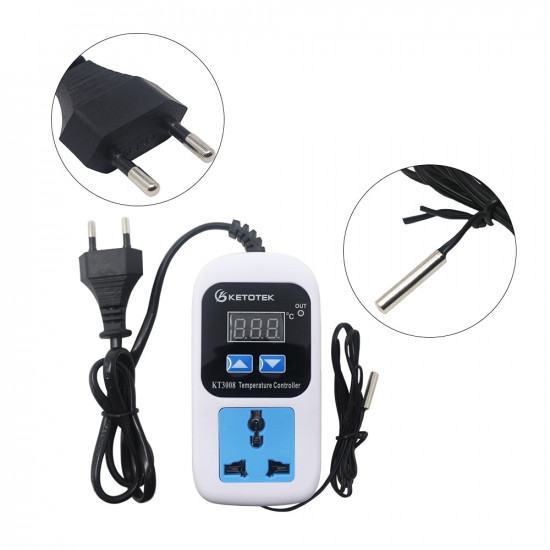 Temperature Controller Socket Ketotek KT3008 110V-220V Temperature Controller Socket Ketotek KT3008 110V-220V