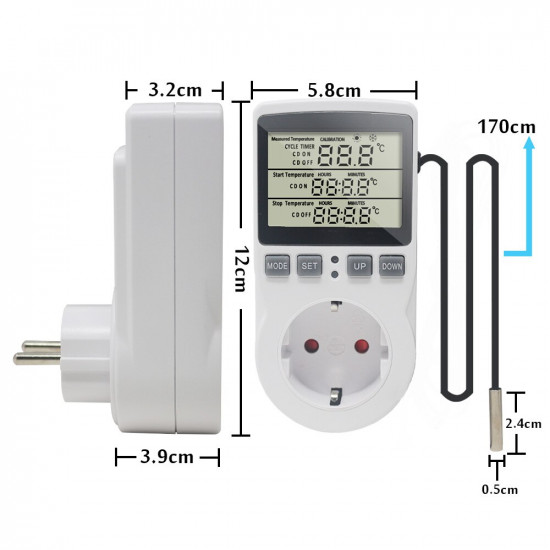 Digital Thermostat Socket Temperature Controller 16A 220V Ketotek KT3100 Digital Thermostat Socket Temperature Controller 16A 220V Ketotek KT3100
