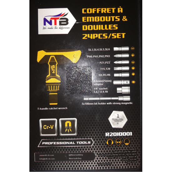 24PCS RATCHET BITS & SOCKETS BOX 24PCS RATCHET BITS & SOCKETS BOX