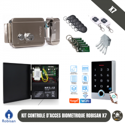 Kit de contrôle d'accès Biométrique connecté avec empreinte ROBISAN X7-Crypto Kit de contrôle d'accès Biométrique connecté avec empreinte ROBISAN X7-Crypto