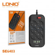 Rallonge Multiprise Ldnio SE6403  6 Prise + 4 Usb 2500 W - Noir Rallonge Multiprise Ldnio SE6403  6 Prise + 4 Usb 2500 W - Noir