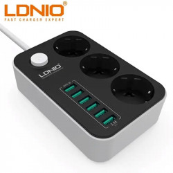 Multiprise LDNIO SE3631 avec 3 prises FR et 6 ports USB Multiprise LDNIO SE3631 avec 3 prises FR et 6 ports USB