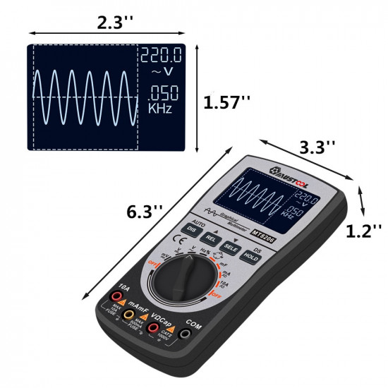 Oscilloscope numérique amélioré MT8206 multimètre 2 en 1