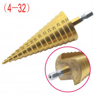 Mèche étagée HSS 4 - 32 MM Foret conique pyramide Mèche étagée HSS 4 - 32 MM Foret conique pyramide