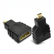 Micro HDMI-compatible to HDMI-compatible Adapter Gold-Plated 1.4 3D Extension Adapter 1080P