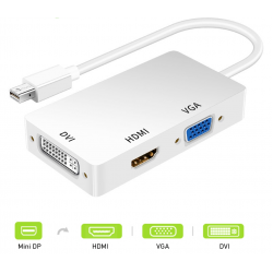 Convertisseur de Port d'affichage Mini  Thunderbolt vers HDMI/VGA/DVI  Convertisseur de Port d'affichage Mini  Thunderbolt vers HDMI/VGA/DVI