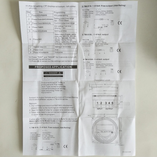 Minuterie numérique hebdomadaire Programmable TM619-2