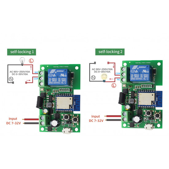 Garage Door Remote Control Module WIFI RF Tuya application 1CH 7-32V