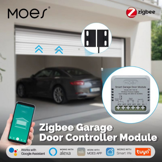 Module de contrôleur de porte de Garage MOES ZM-102-M Zigbee Tuya avec capteur de position