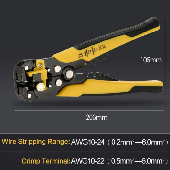 Pliers Wire Stripper Crimper Cable Cutter Automatic Multifunctional Terminal 8" Pliers Wire Stripper Crimper Cable Cutter Automatic Multifunctional Terminal 8"