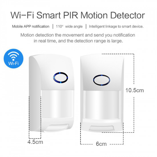 détecteur de mouvement wifi compatible tuya avec alarme sirène intégré