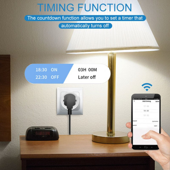 Smart Plug Wireless Remote Control Timer Socket 16A 220V WiFi EU Smart Plug Wireless Remote Control Timer Socket 16A 220V WiFi EU