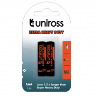 PILES R03 SALINES AAA HEAVY DUTY 1.50V X2 UNIROSS PILES R03 SALINES AAA HEAVY DUTY 1.50V X2 UNIROSS