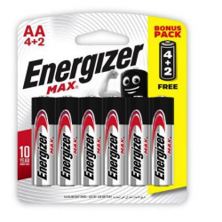PILE R6 ENERGIZER ALKALINE MAX AA X 4 E91 BP4 ( 4+2 )