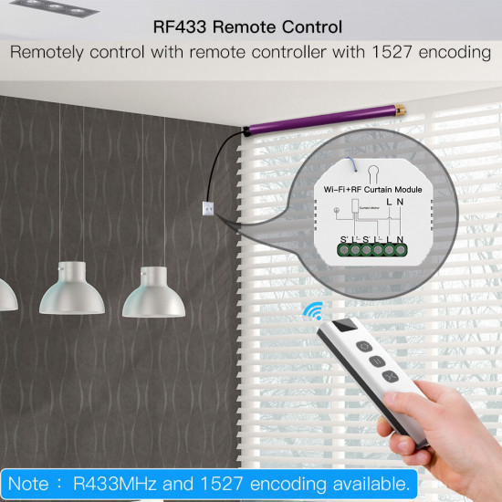 RF433 Remote Control for WiFi Curtain Switch RF Roller Blinds Module