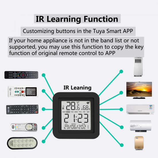 Universal IR Remote S09-24H tuya Temperature Humidity Sensor for Air Conditioner TV AC Works with Alexa,Google Home Universal IR Remote S09-24H tuya Temperature Humidity Sensor for Air Conditioner TV AC Works with Alexa,Google Home