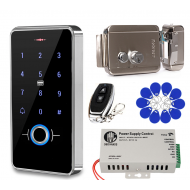 Set of Door Access Control System Kit Biometrics IP68  Keypad 13.56 MHZ + Power Supply + Electric Lock  Door Locks for Home SES-1004