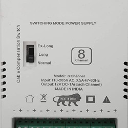 Multi Port 8 Channel  CCTV SMPS Power Supply (Input 150-300V, Output 12 Volt 10 Amp)