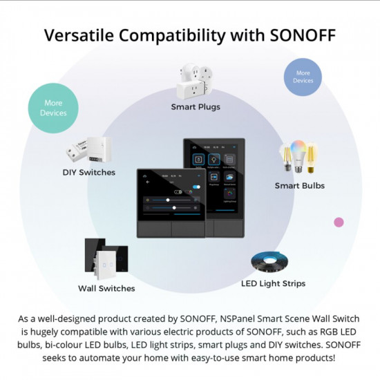 SONOFF NSpanel smart wall switch, alexa and google home compatible central control panel