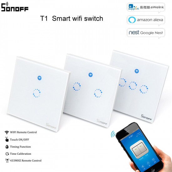 SONOFF T1 3 VOIES EU INTERRUPTEUR WIFI TACTILE