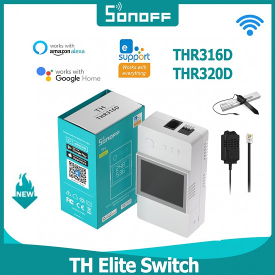 SONOFF TH16/TH Elite commutateur Wifi intelligent avec capteur de température et d'humidité SONOFF TH16/TH Elite commutateur Wifi intelligent avec capteur de température et d'humidité