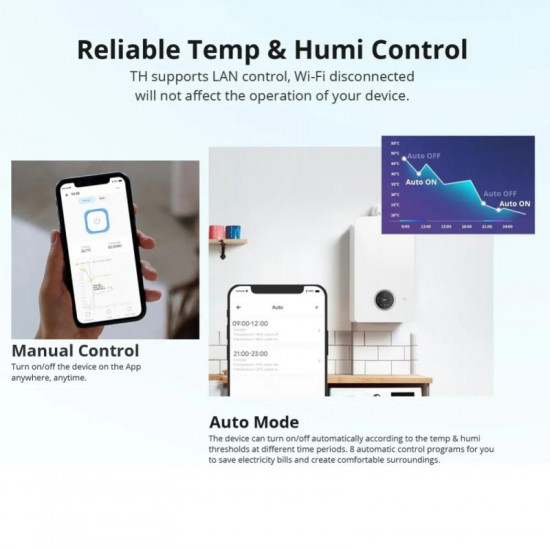 SONOFF TH16/TH Elite commutateur Wifi intelligent avec capteur de température et d'humidité SONOFF TH16/TH Elite commutateur Wifi intelligent avec capteur de température et d'humidité