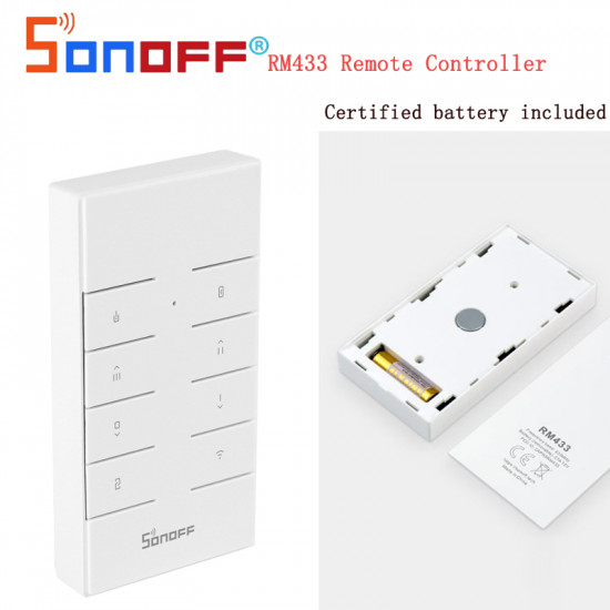 Télécommande RF SONOFF RM433  RSafe33  433MHz avec base pour contrôle  TX Series/D1/4CH Pro R3/RF Switch