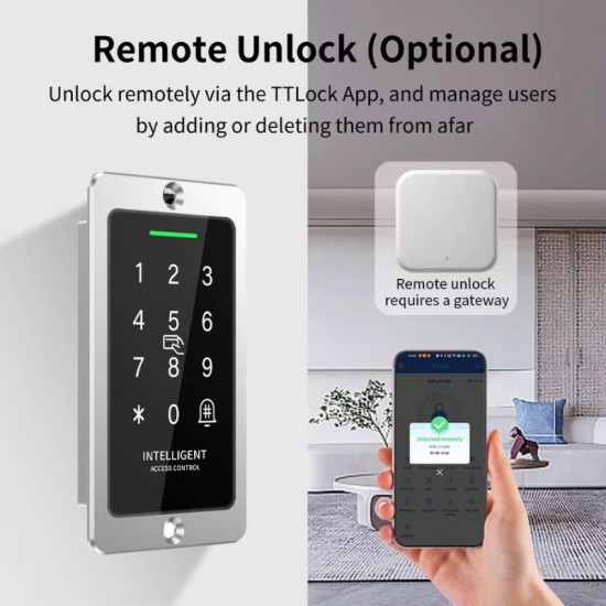Contrôleur d'Accès Intelligent Bluetooth TTLock avec Module de Sécurité Déporté (Anti-Intrusion ) SR1066-TT-Silver