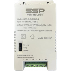 Multi Port 4 Channel  CCTV SMPS Power Supply (Input 150-300V, Output 12 Volt 10 Amp)