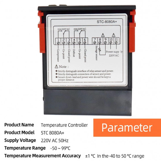 Régulateur température avec option de dégiverage STC-8080A+