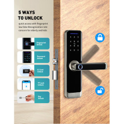 Serrure Biométrique Intelligent Bluetooth TTlock ROBISAN X23 ( Deverrouillage Par Empreinte , Code , App , Clée et TAG Mifare ) Serrure Biométrique Intelligent Bluetooth TTlock ROBISAN X23 ( Deverrouillage Par Empreinte , Code , App , Clée et TAG Mifare )