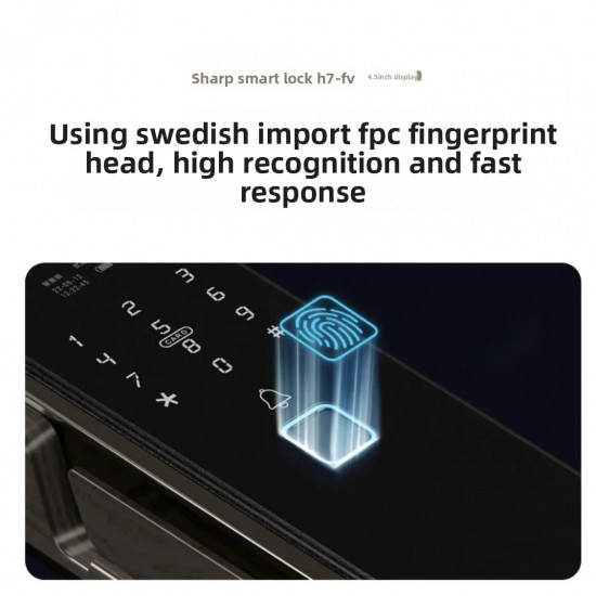 Serrure de porte Intelligente  biométrique haute qualité Sharp H7-FV à reconnaissance faciale , empreinte et code