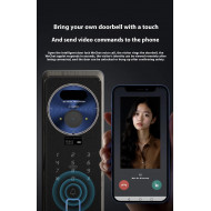 Serrure de porte Intelligente  biométrique haute qualité Sharp H7-FV à reconnaissance faciale , empreinte et code