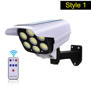 Lampes solaires d'extérieur avec détecteur de mouvement Lampes solaires LED avec caméra factice pivotant à 360° solaire pivotant à 180° 5V/1.5W 2200mAh IP65 (câble d'extension 3m