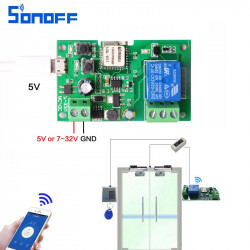 Sonoff WiFi Smart Switch Home Relay Module 5V-32V Self-locking