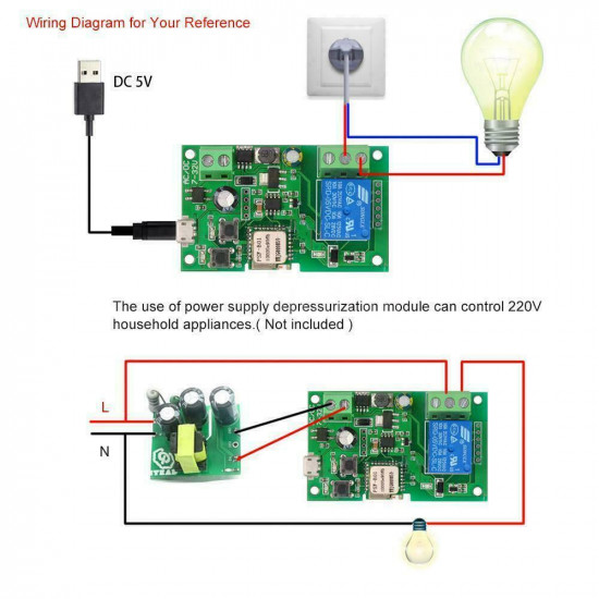 interrupteur intelligent WiFi 5V-32V  autobloquant SONOFF