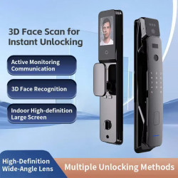 Serrure intélligente T10 cooper biométrique avec caméra Pour porte extérieure Tuya empreintes digitale , code , faciale et carte ic et  Serrure intélligente T10 cooper biométrique avec caméra Pour porte extérieure Tuya empreintes digitale , code , faciale et carte ic et