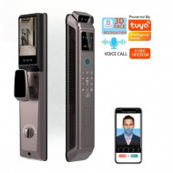 Serrure intélligente T10 cooper biométrique avec caméra Pour porte extérieure Tuya empreintes digitale , code , faciale et carte ic et 
