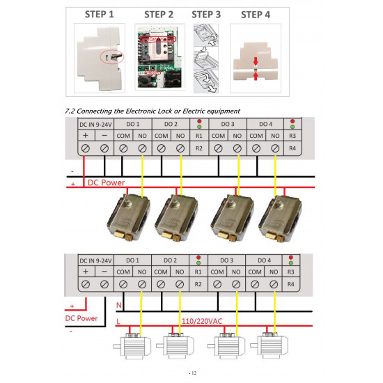 Télécommande GSM Sur rail 4 Sorties T400