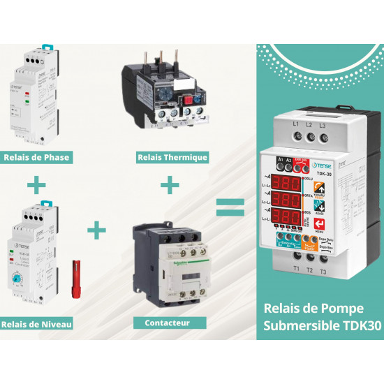 Contrôleur de pompe submersible triphasé Tense TDK-30