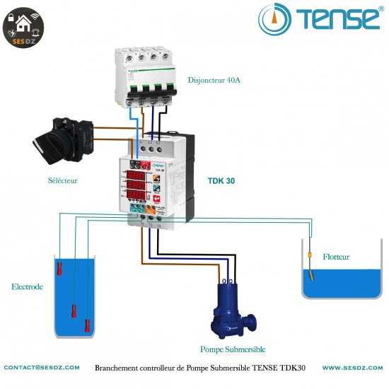 Three-phase Submersible Pump Control relay  tense TDK-30